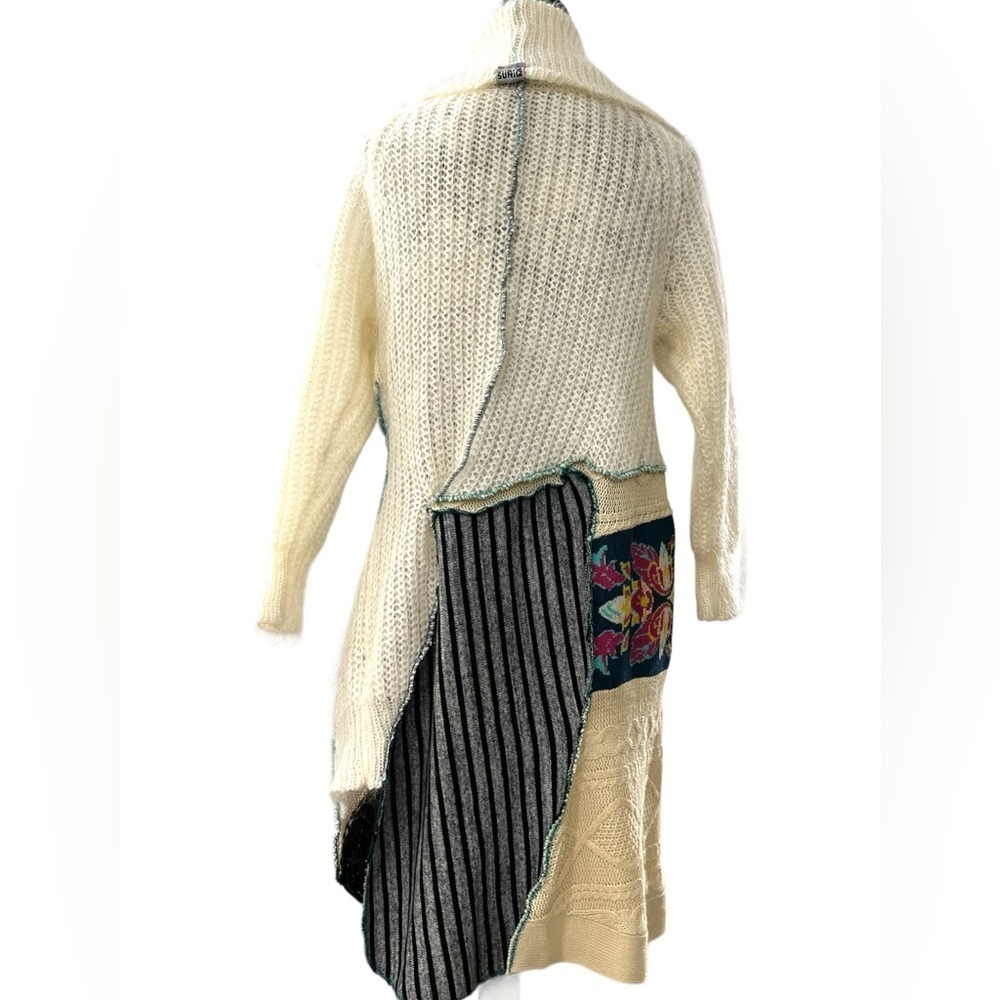 Brooklyn Cloth Patchwork Boho Cardigan Sweater Whimsigoth M/L - Picture 4 of 11